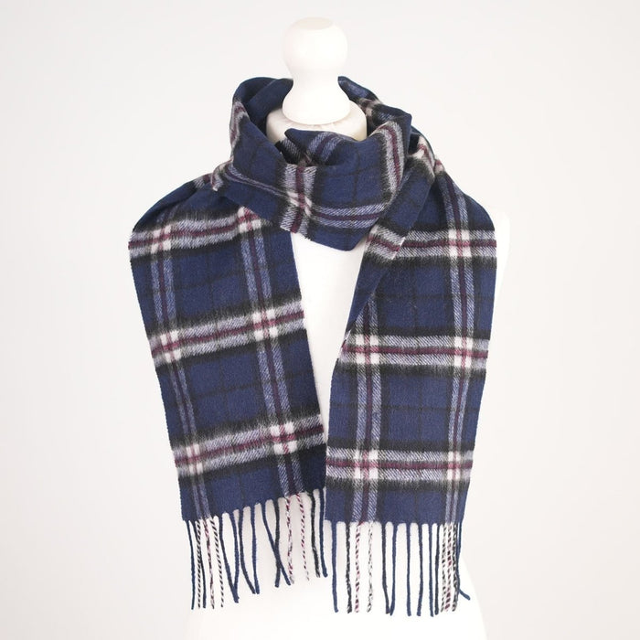 Kids 100% Cashmere Tartan Mini Scarf - THOMSON NAVY - Heritage Of Scotland -