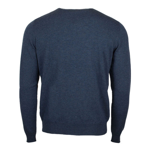 100% Merino Gents V Neck Sweater Denim