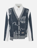 2-in-1 Seagull and Kamon Embroidery Relax Fit Shirt