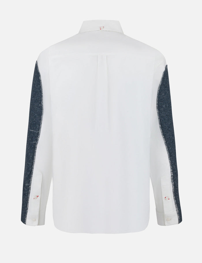 2-in-1 Seagull and Kamon Embroidery Relax Fit Shirt