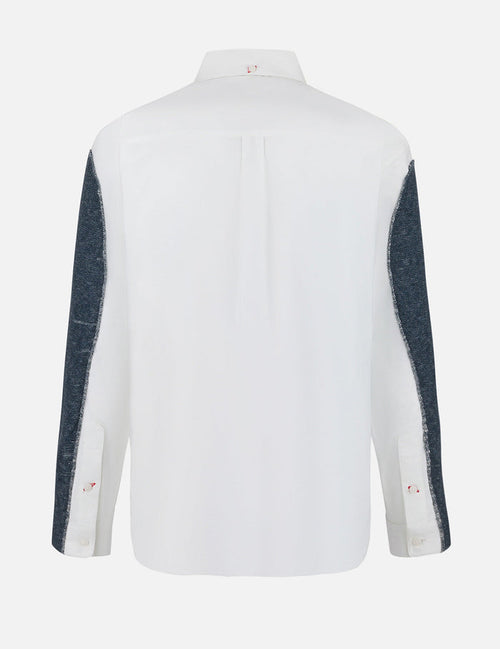 2-in-1 Seagull and Kamon Embroidery Relax Fit Shirt