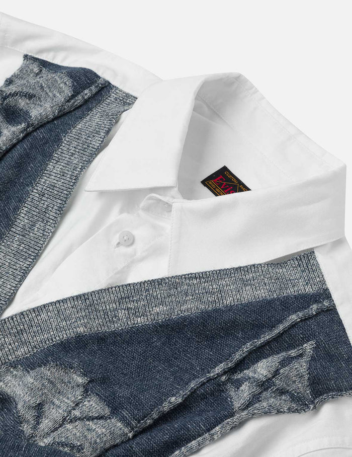2-in-1 Seagull and Kamon Embroidery Relax Fit Shirt