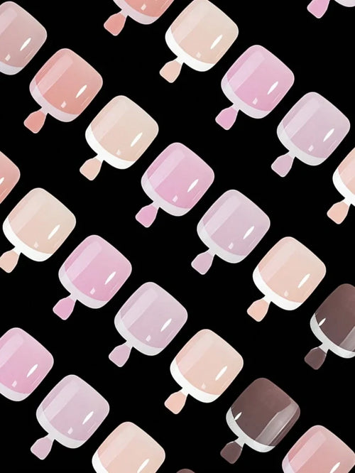 216PCS French Style Press On Toenails Set â€“ Natural Glossy Full Cover Pedicure Kit