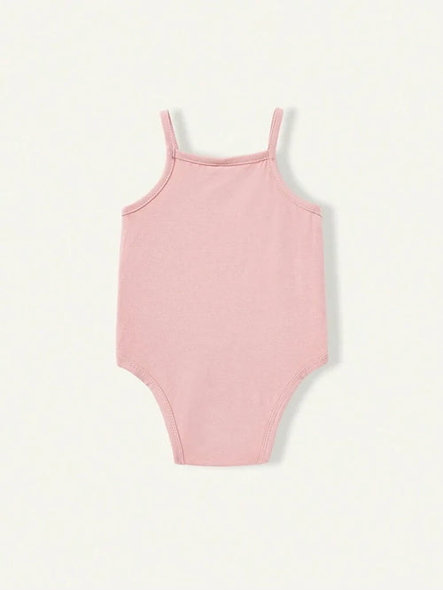 3-Pack Baby Girl Cami Bodysuit Set – Soft Cotton Sleeveless Strap Bodysuits