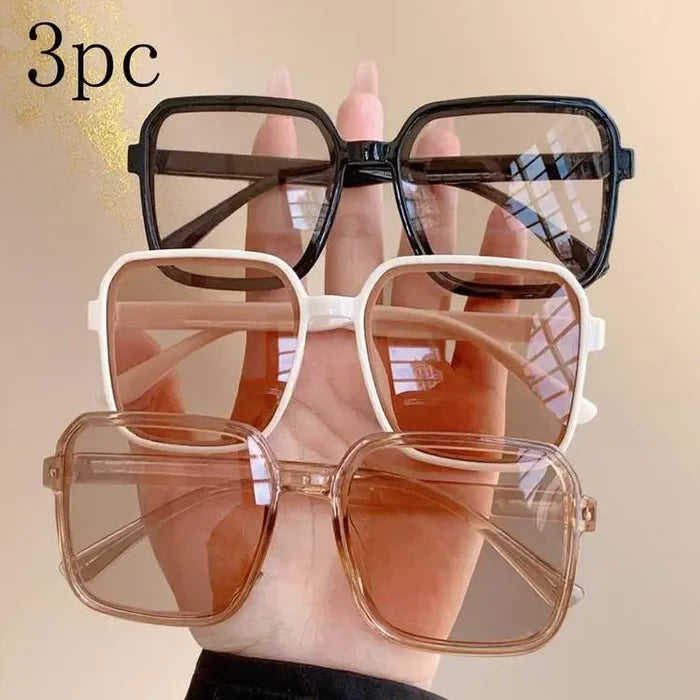 3-Piece Square Sunglasses Set â€“ Modern Oversized Frames