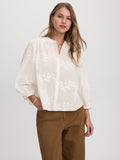 3/4-Sleeve Embroidered Blouse