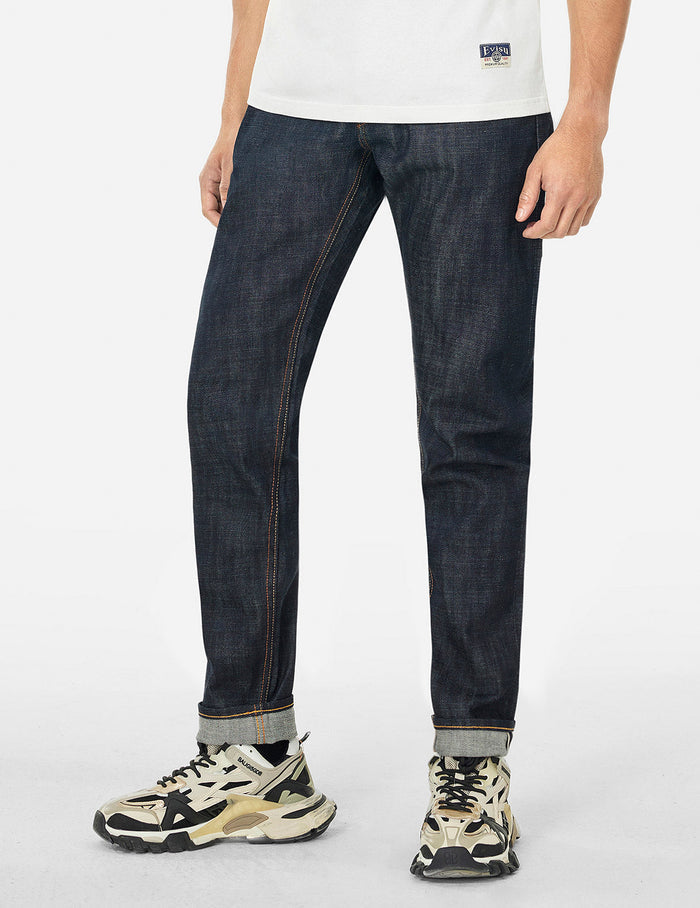7 Pockets Design Taper Fit Raw Jeans #2017