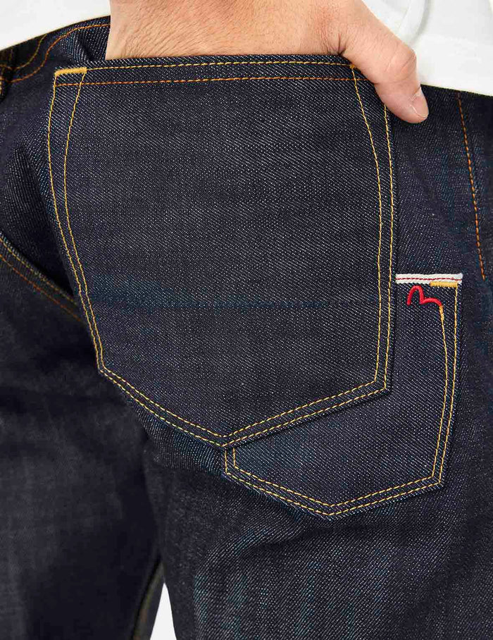 7 Pockets Design Taper Fit Raw Jeans #2017