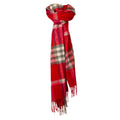 90/10 Tartan Cashmere Blanket Scarf  Red