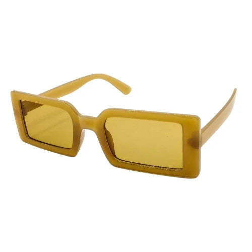 90s Vibe Shades â€“ Retro Rectangle Frame in Bold Yellow