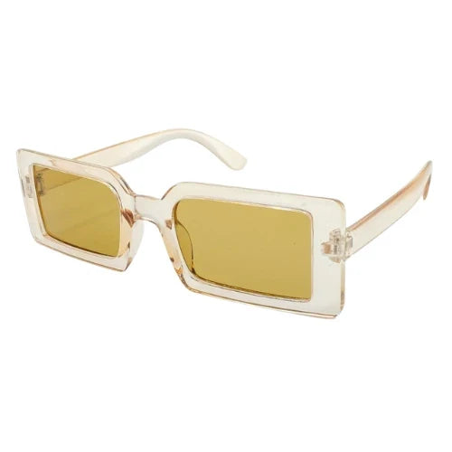 90s Vibe Shades â€“ Retro Rectangle Frame in Bold Yellow