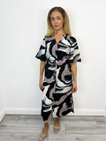 Dina Shirt Dress (Black/White Sand)