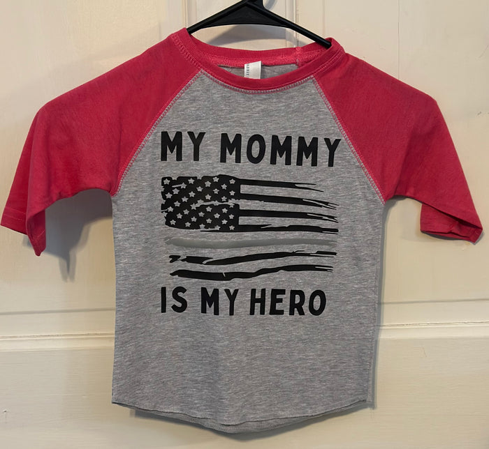 Toddler Mommy Hero Baseball Tee