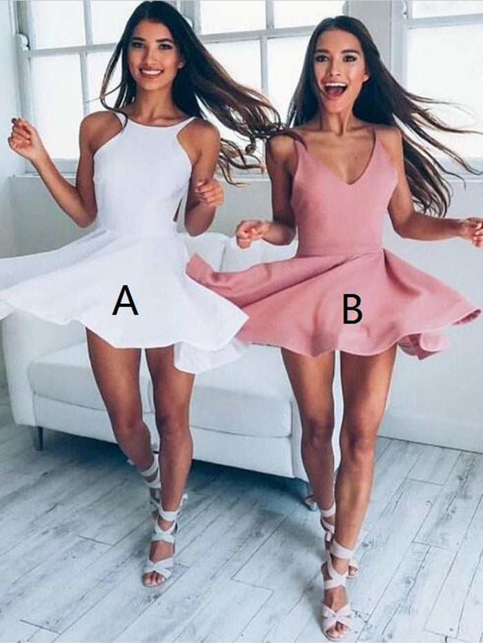 A Line Short Mini Prom Dresses, Short Graduation Dresses, Backless Homecoming Dress, Formal Drsses