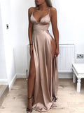 A Line Sweetheart Neck Prom Dress with Slit, Sexy Slit Evening Dresses, Formal Dresses, Party Dresses