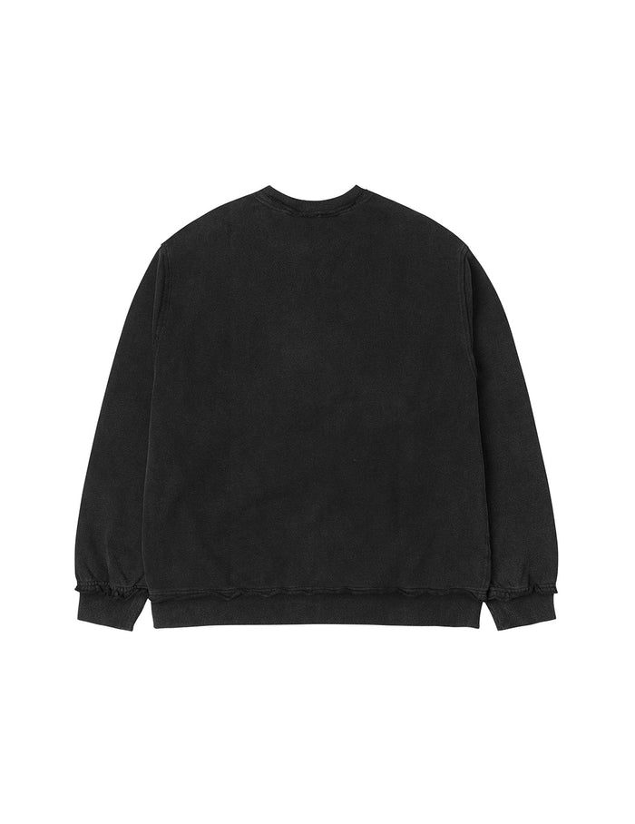 Acid-wash and Distressed Seagull Appliqué Relax Fit Sweatshirt