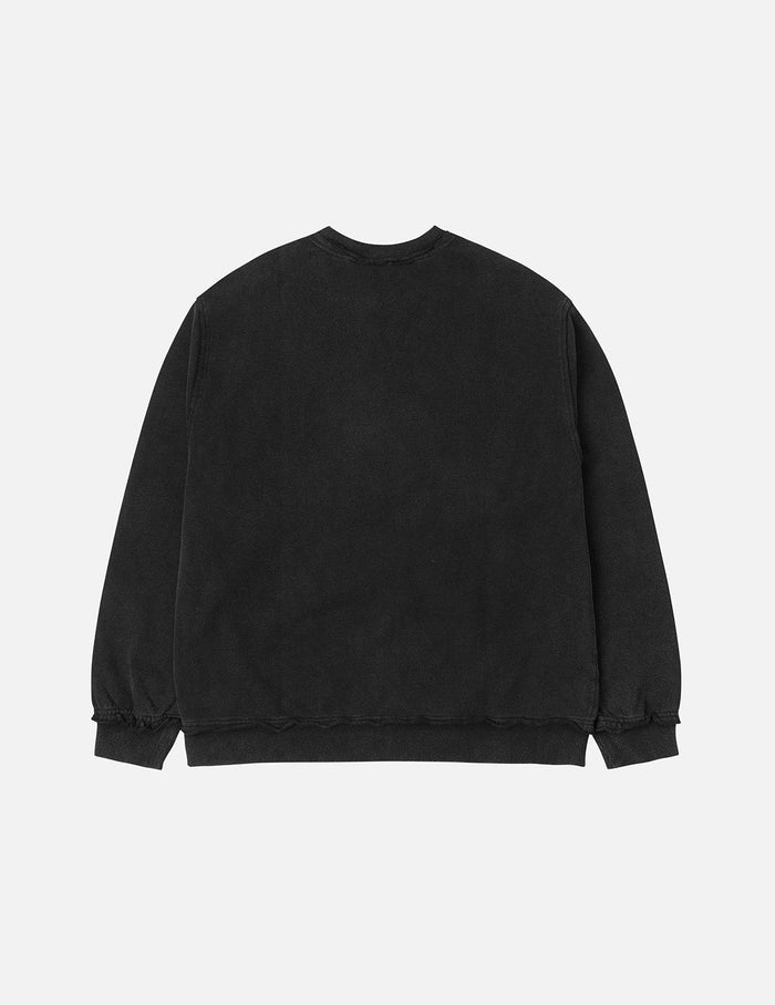 Acid-wash and Distressed Seagull Appliqué Relax Fit Sweatshirt
