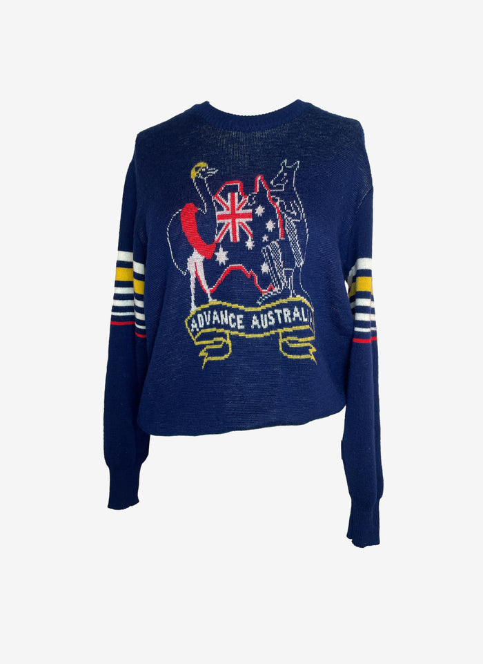 Advance Australia Blue Knit Sweater image 0
