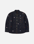 Allover Embroidery Regular Fit Denim Shirt Jacket