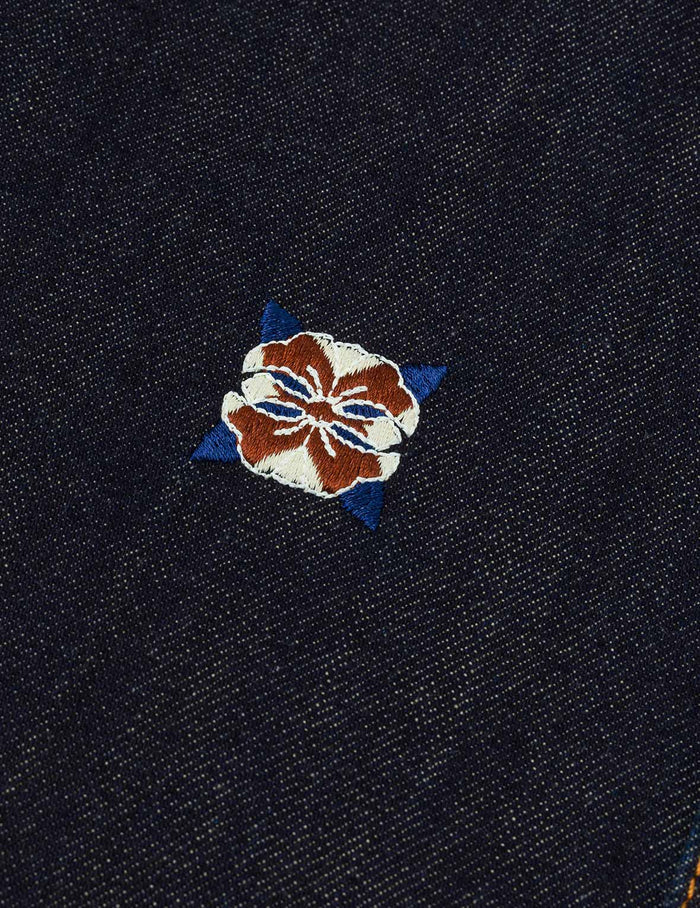 Allover Embroidery Regular Fit Denim Shirt Jacket