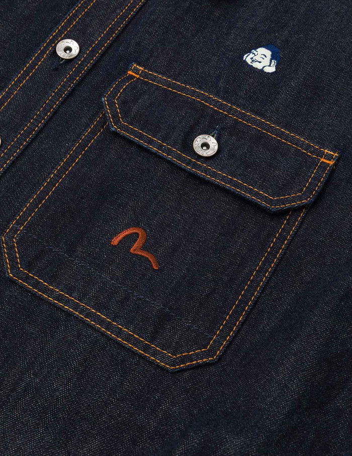 Allover Embroidery Regular Fit Denim Shirt Jacket