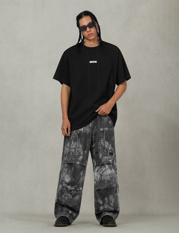 Allover Hand-painted Pattern Print Regular Fit Pants