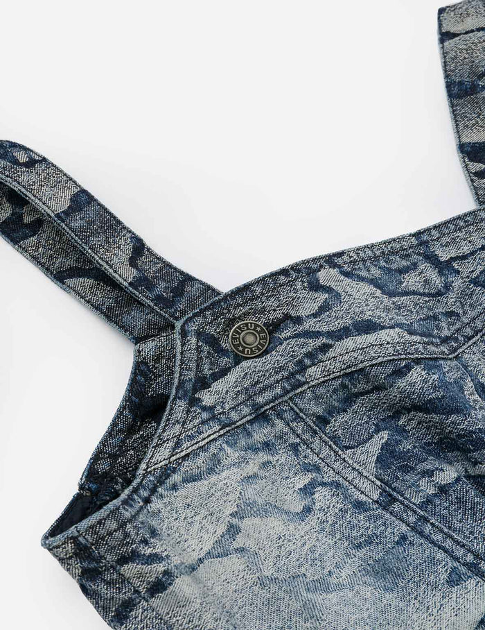 Allover Ishigaki Camouflage Jacquard Fashion Fit Denim Corset