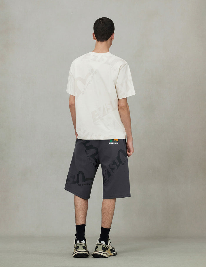 Allover Logo and Seagull Print Regular Fit T-Shirt