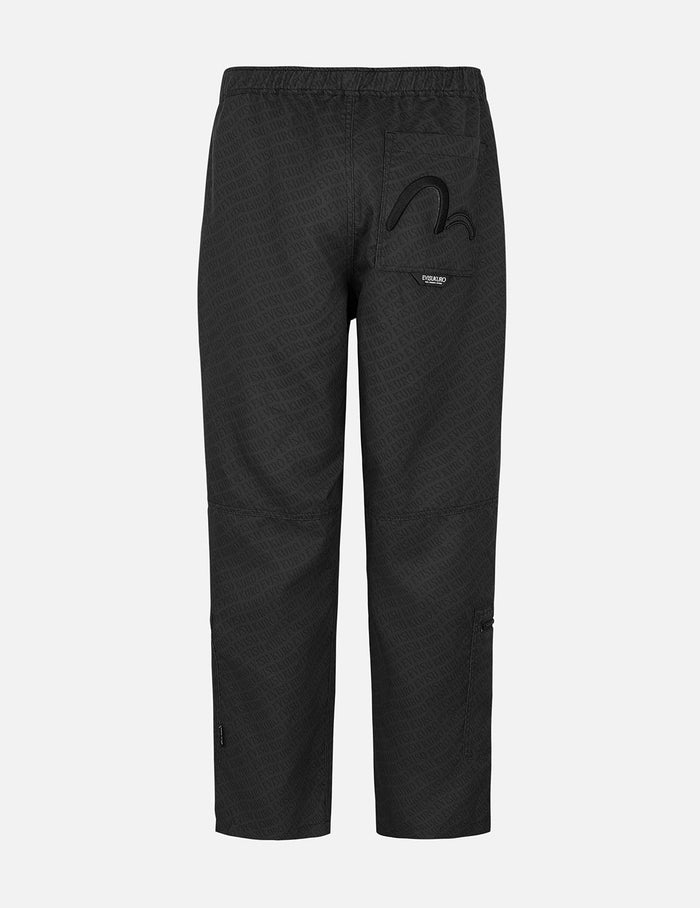 Allover Logo Print Loose Fit Cargo Pants