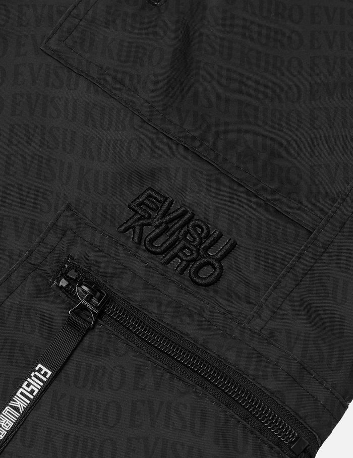 Allover Logo Print Loose Fit Cargo Pants