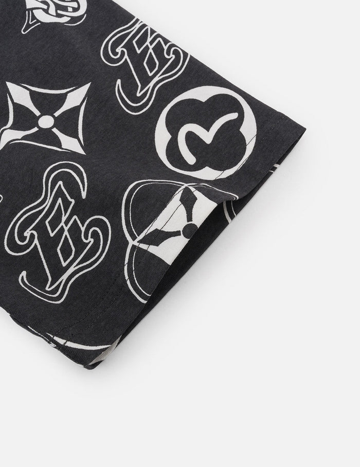 Allover Multi-logo Print Loose Fit T-shirt