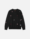 Allover Multi Logos Embroidery Relax Fit Sweatshirt