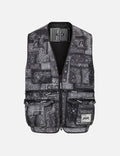 Allover Paisley Print Oversized Cargo Vest