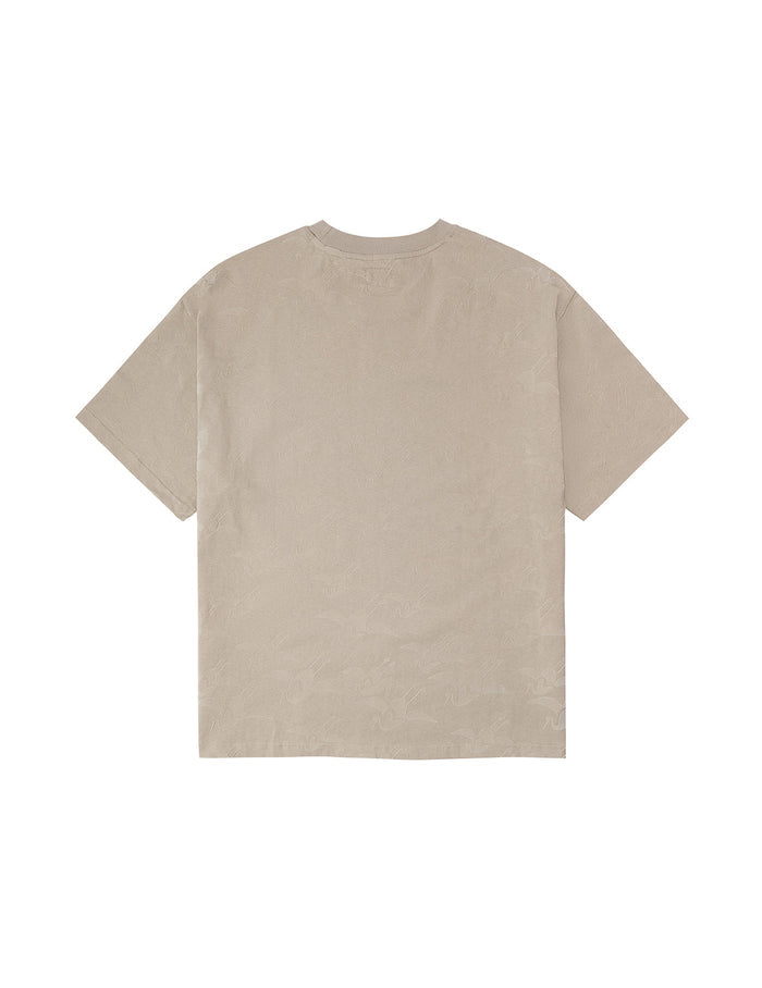 Allover Seagull Crane Flocking Print Relax Fit T-shirt