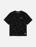 Allover Seagull Crane Flocking Print Relax Fit T-shirt