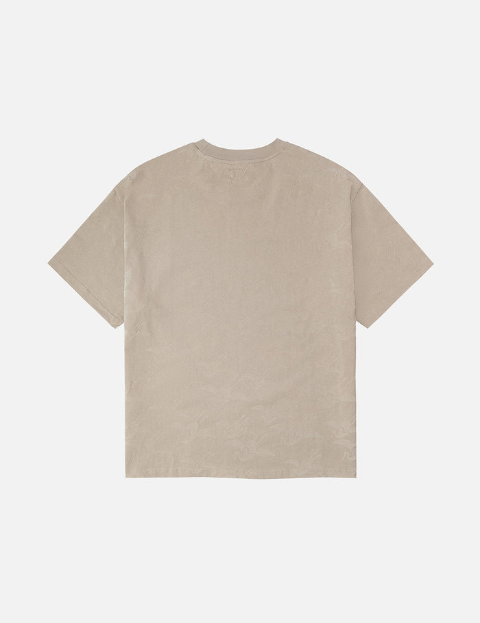 Allover Seagull Crane Flocking Print Relax Fit T-shirt
