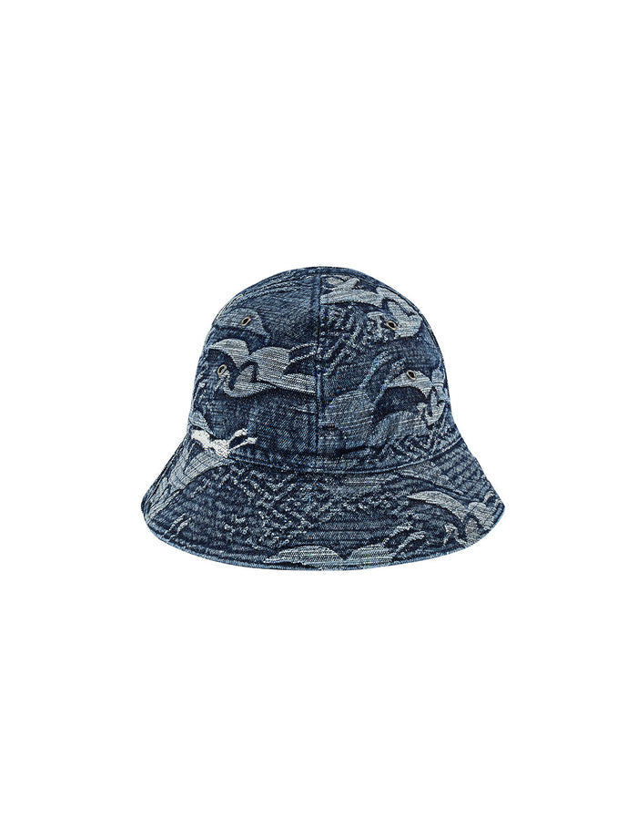 Allover Seagull Crane Jacquard Bucket Hat