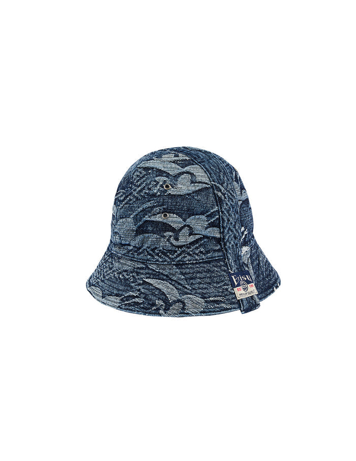 Allover Seagull Crane Jacquard Bucket Hat