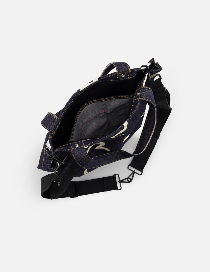 Allover Seagull Print Denim Bag