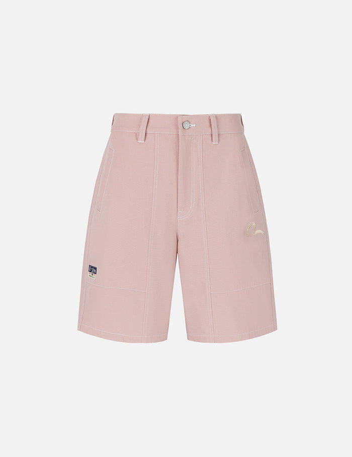 Allover Seagull Print Pocket Oversized Shorts