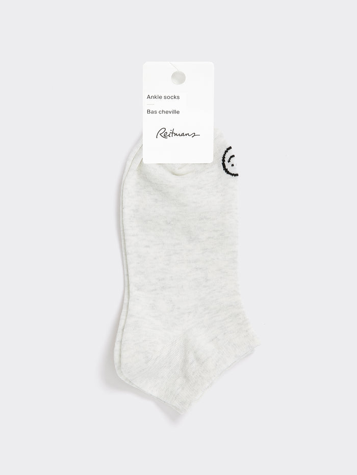 Anklet Socks with Smiley Face