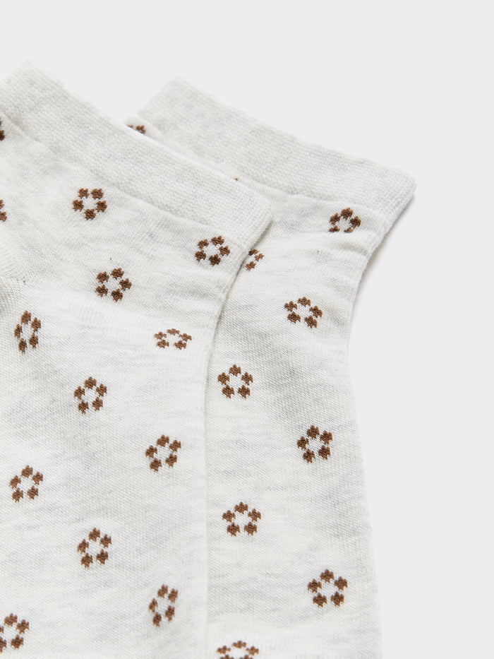 Anklet Socks with Tiny Flowers