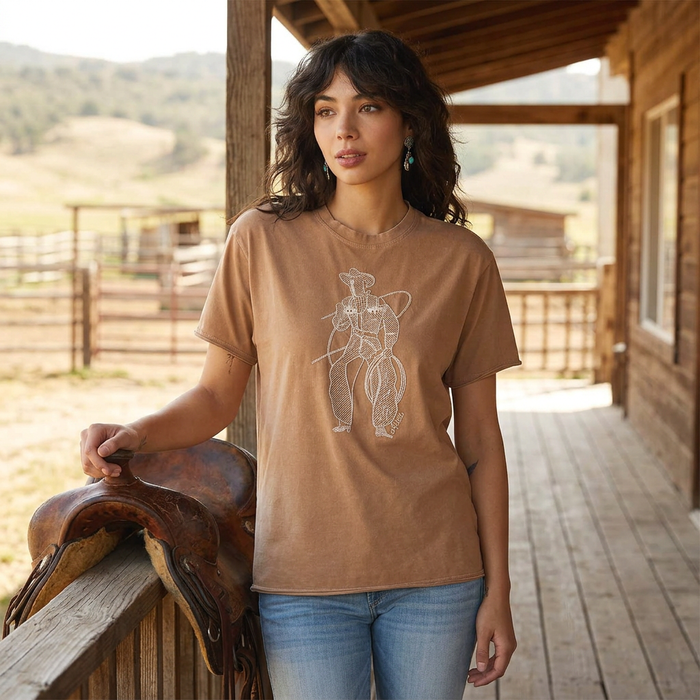 Ariat Women's Buckaroo T-Shirt — Toasted Coconut / Small / Each — view 2