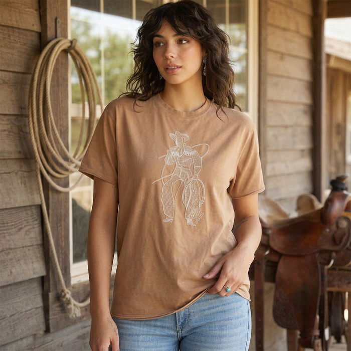 Ariat Women's Buckaroo T-Shirt — Toasted Coconut / Small / Each — view 3
