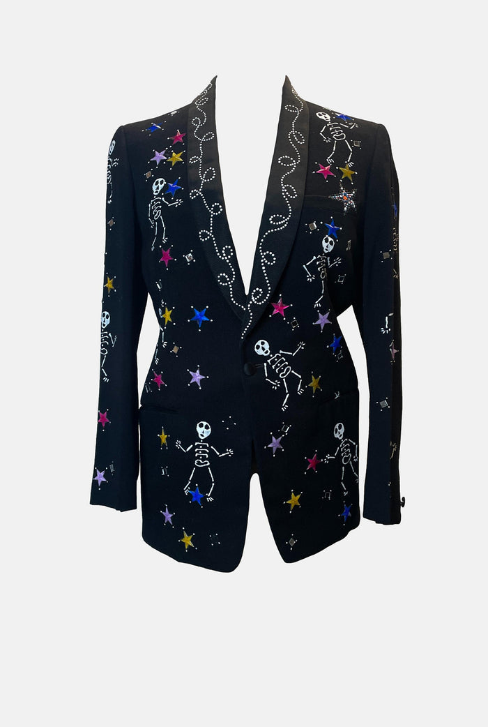 Art Storey Hand Painted Skeleton and Star Blazer image 0