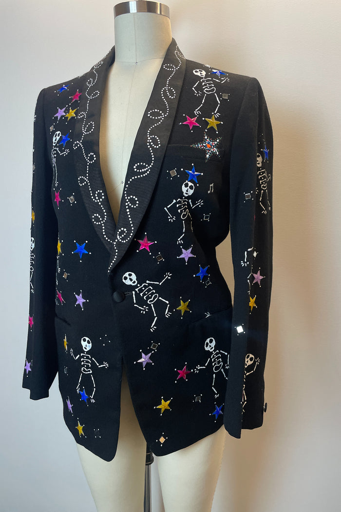 Art Storey Hand Painted Skeleton and Star Blazer image 1