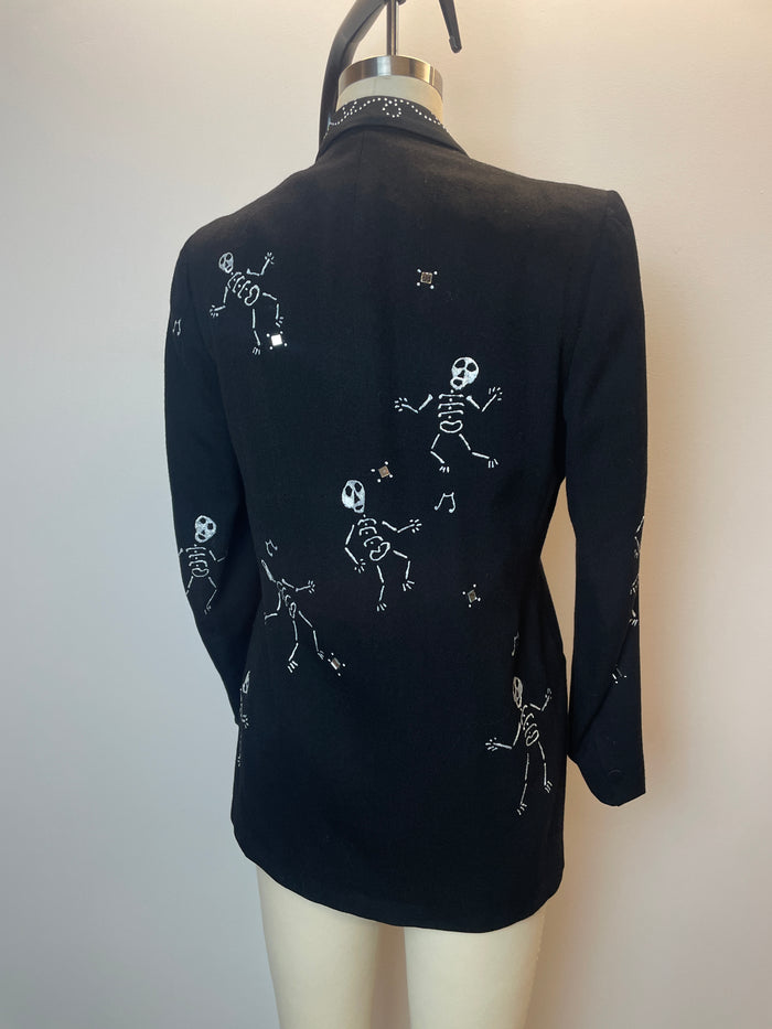 Art Storey Hand Painted Skeleton and Star Blazer image 2