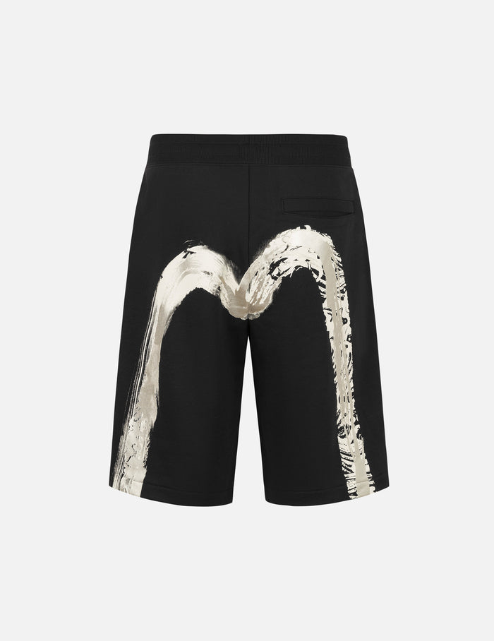 Artistic Brush Daicock Print Regular Fit Sweatshorts