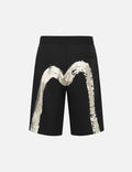 Artistic Brush Daicock Print Regular Fit Sweatshorts