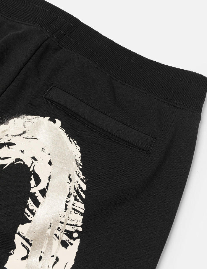 Artistic Brush Daicock Print Regular Fit Sweatshorts
